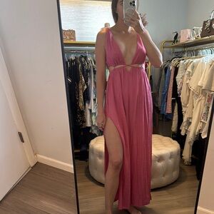 Elegant Pink Maxi Dress